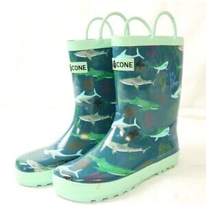Kids, Size 3 (33) USED Lone Cone Rain Boots w/ Easy-On Handles for Toddlers &